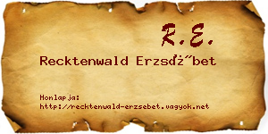 Recktenwald Erzsébet névjegykártya